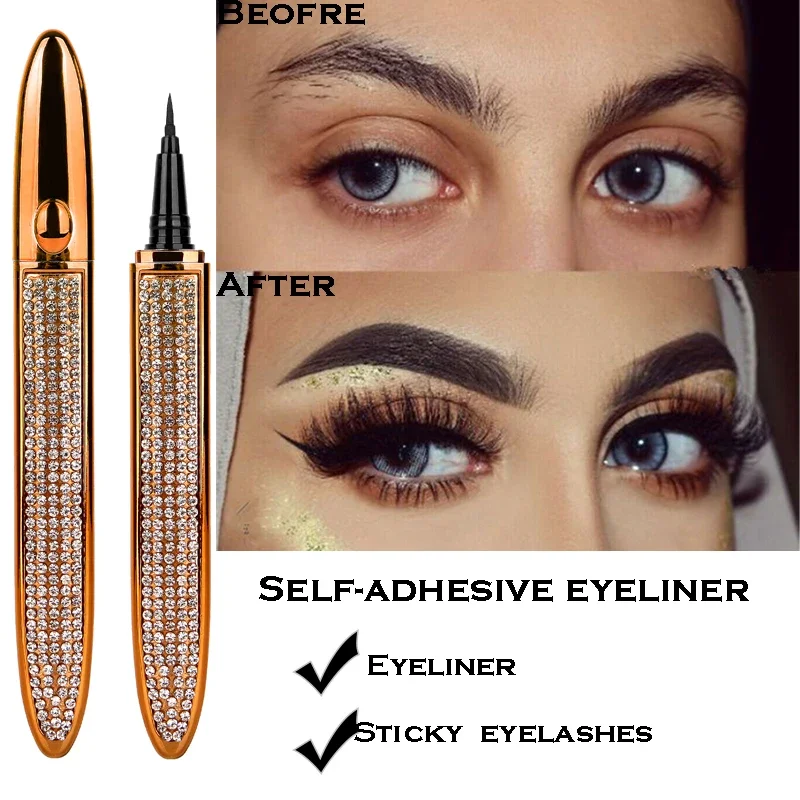 Magic Lashes Self-adhesive Liquid Eyeliner Pen Glue-free Magnetic-free Makeup Eyelashes Tools Waterproof Eye Liner Pencil