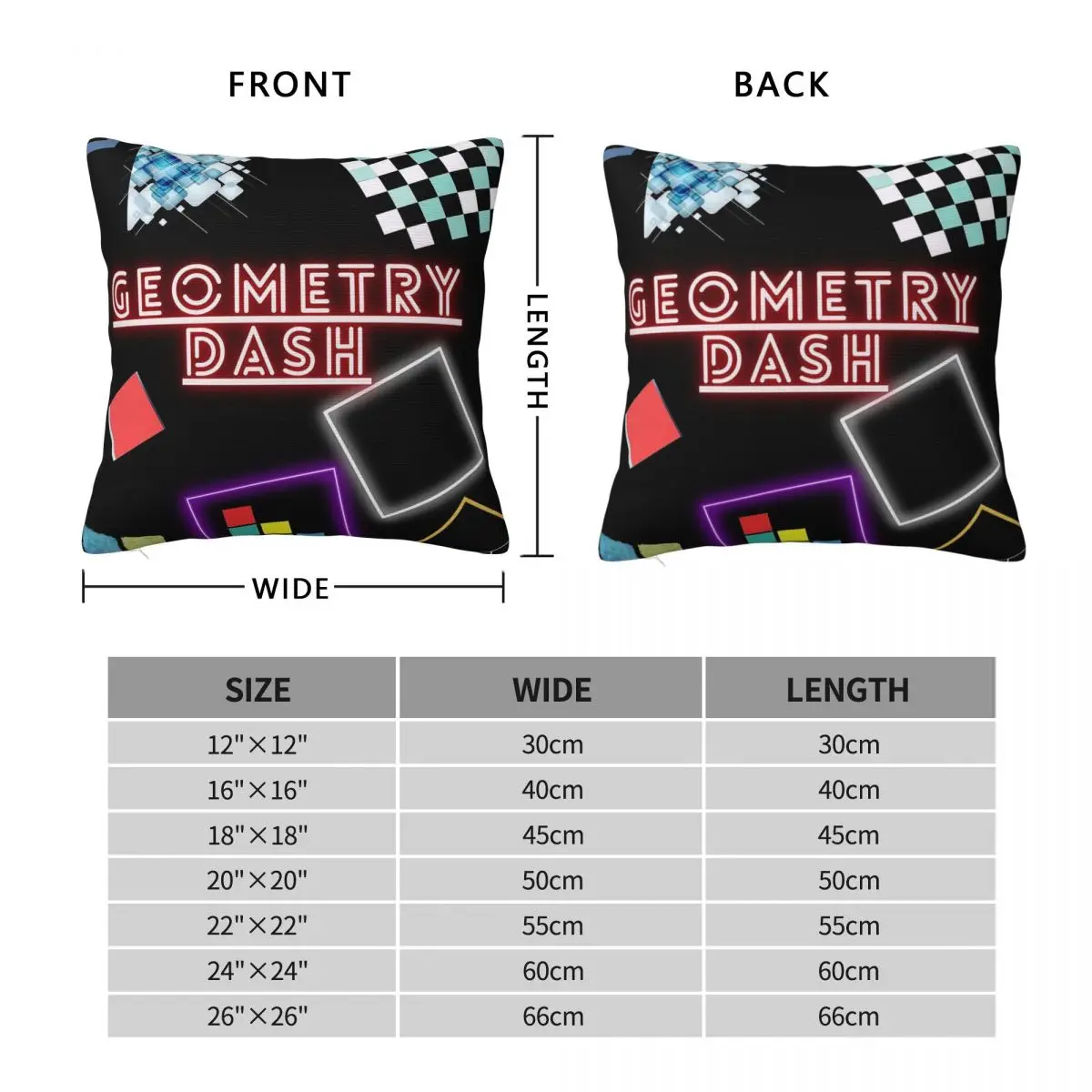 Geometry Dash Art Abstract Square Pillowcase Polyester Linen Velvet Printed Zip Decor Throw Pillow Case Home Cushion Case