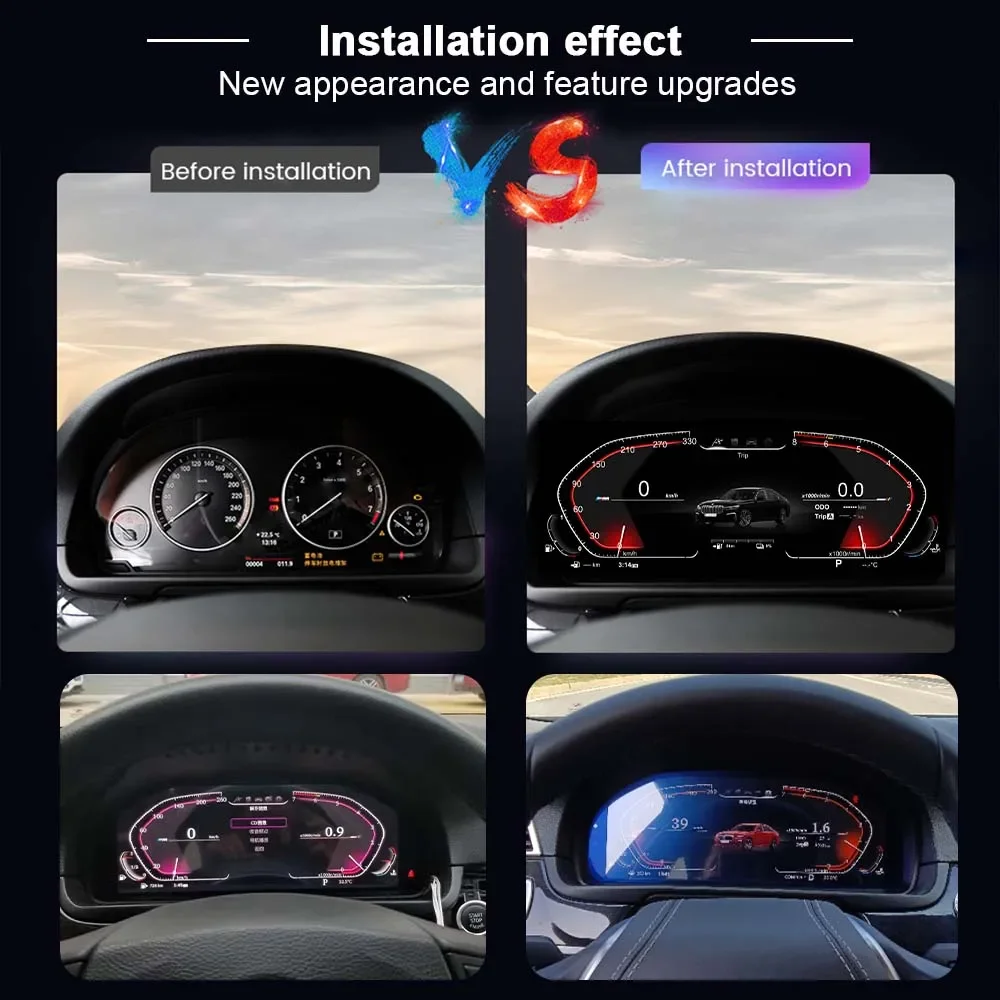 Untuk X6 E71 Digital Instrument Gauge Cluster Speedometer LCD Display Dashboard Virtual Cockpit Odometer untuk Mobil 2006-2013