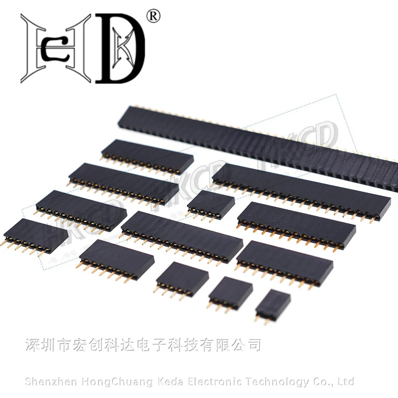 10 صف واحد 180 درجة مآخذ أنثى مستقيمة مع تباعد 2.54 مللي متر 1*2P 3P 4P 5P 6P 7P 8P 9P 10P 20P 40Pin موصلات #2