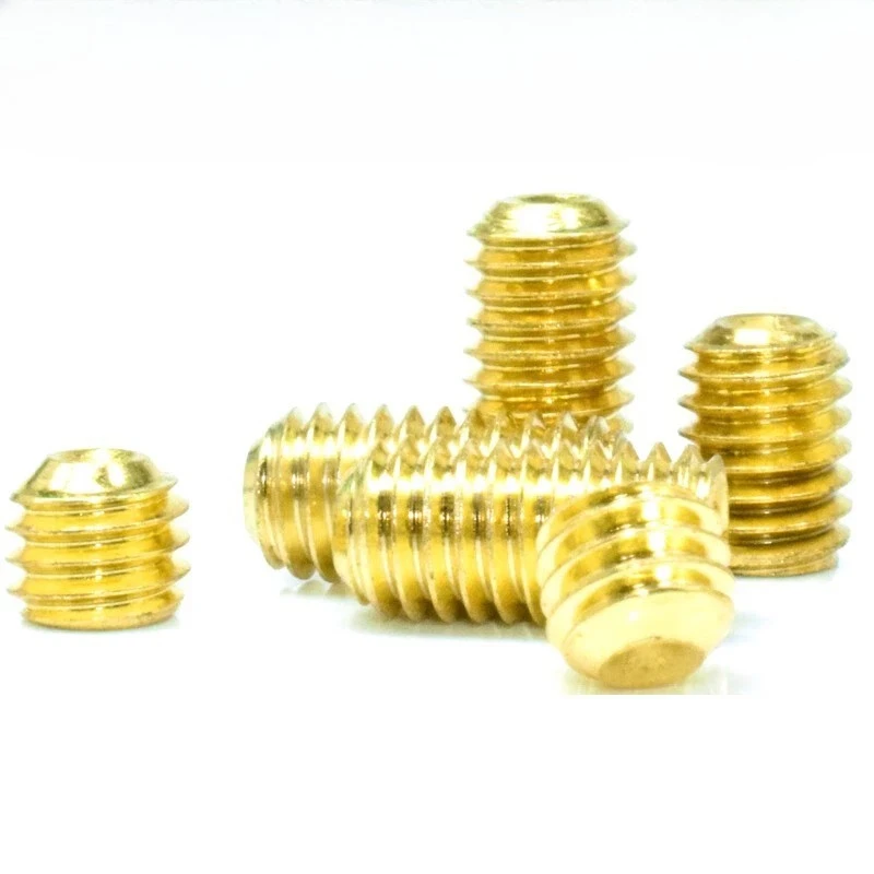 M3 M4 M5 Hexagon Socket Screw Titanium-plated Gold Concave End Tightening Headless 12.9 Grade  Length 3mm~12mm DIN916