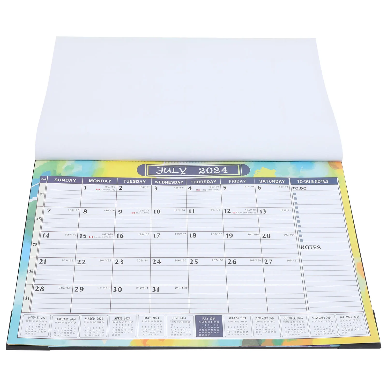 

2024 Wall Calendar Office Month Custom Desk Coated Paper Monthly Hanging Erasable Yearly