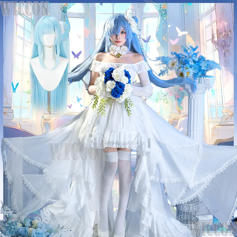 

Azur Lane HMS Janus новая кожа косплей костюм белое свадебное платье парик головные уборы колье аксессуары Хэллоуин Comic Con ролевая игра