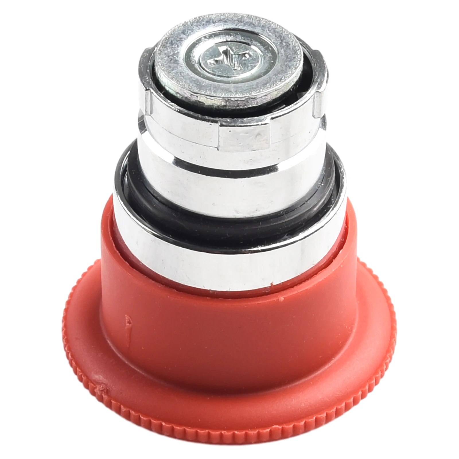 Silver Contacts Red Panel Mount Mushroom Head Push Button Switch 22mm Diameter Easy Installation and Good Safety