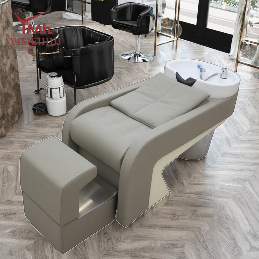 الجلود الاصطناعية رئيس سبا شامبو السرير الجملة كرسي شامبو وعاء غسل السرير صالون الشعر حوض غسيل #4