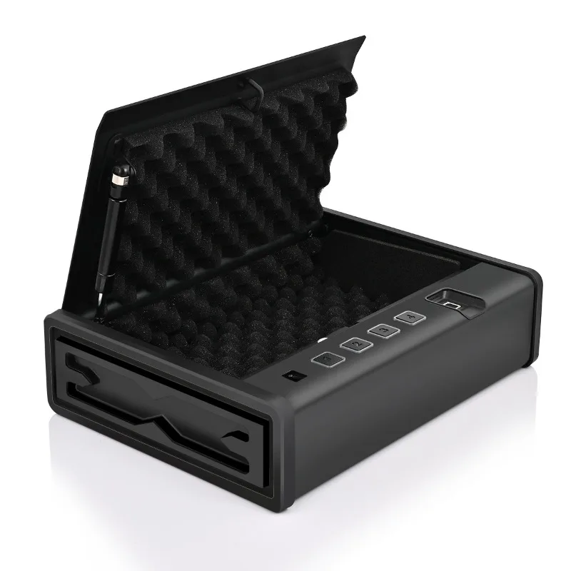 

Steel Mini Car Gun Box High Security Small Portable Handgun Safe Box with Fingerprint Password for Personal Home Use