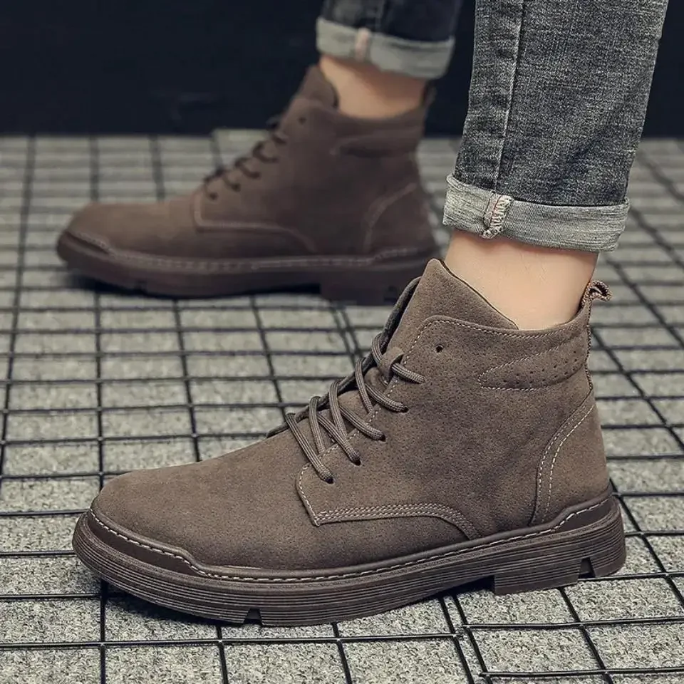 Herren stiefel Basic Knöchel neue Freizeit schuhe koreanische Version trend ige Studenten sport atmungsaktive High Top vielseitige Herren schuhe