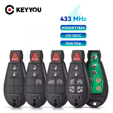 KEYYOU 433Mhz 7941 Remote Car Key Fob M3N5WY783X For Chrysler Town &amp; Country Jeep Grand Cherokee Dodge Caravan Journey IYZ-C01C