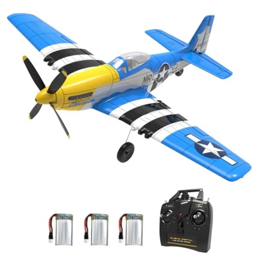 RC Airplane for outdoor flight, ABS plastic body, red and black color, 6-axis gyro stability and one-key aerobatic maneuvers