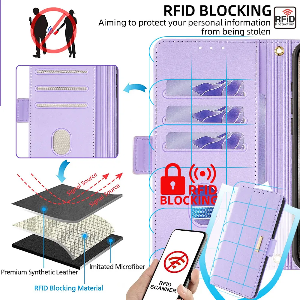 Magnetic Side Buckle Leather Flip Wallet Case for Xiaomi Poco X8 Pro poco X7 Pro Poco X6 X5 X4 X3 Pro GT Cover RFID Blocking view 3