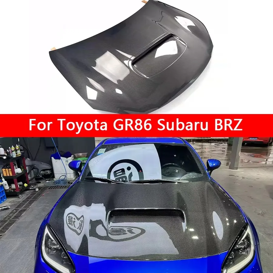 

For Toyota GR86 Subaru BRZ 2019+ Carbon Fiber Hood Engine Cover Hood Car Headliner Hood Cutout Cooling Front Cover body kit