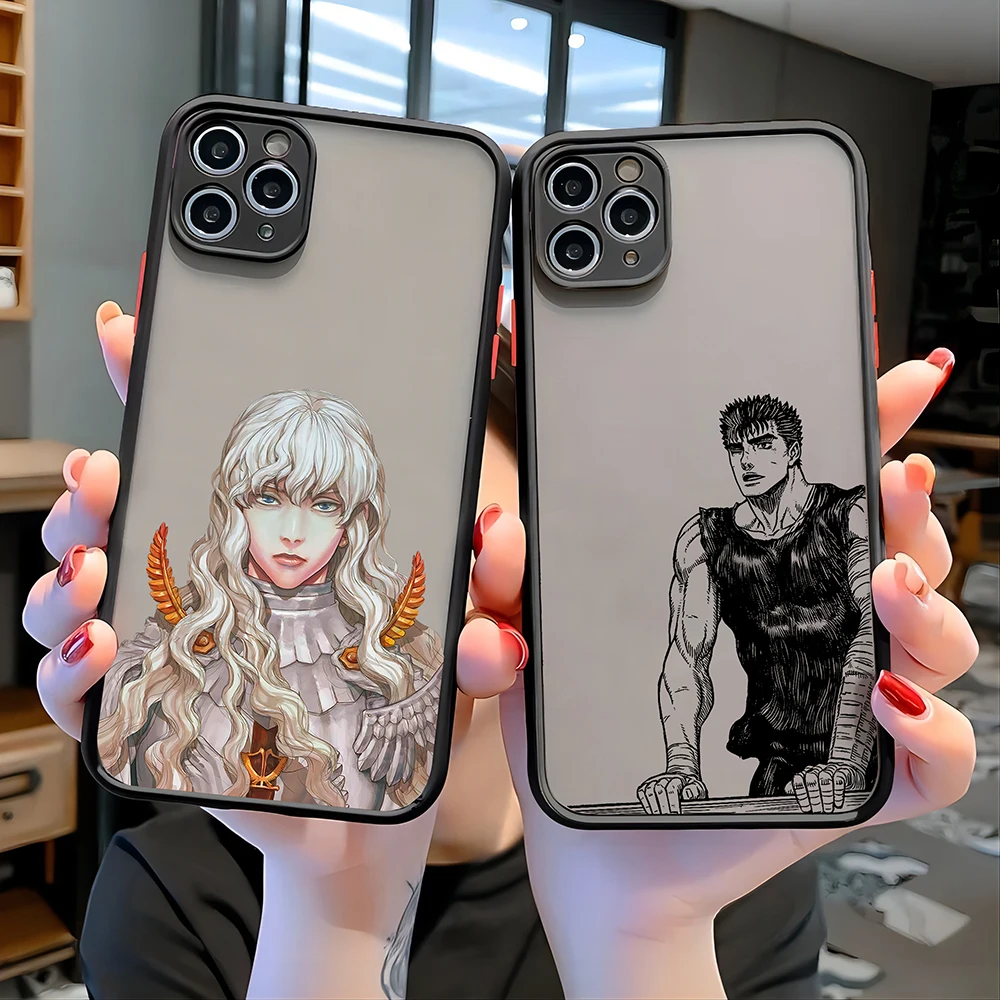 Berserk Guts Hot Anime Phone Case For iPhone 15 14 13 12 11 Mini Pro Max X XR XS Max 7 8 Plus New luxury Matte Clear Back Cover