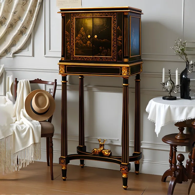 

TS13 new Chinese style, national style gold paint painting, entrance cabinet, living room storage side cabinet, tall cabinet