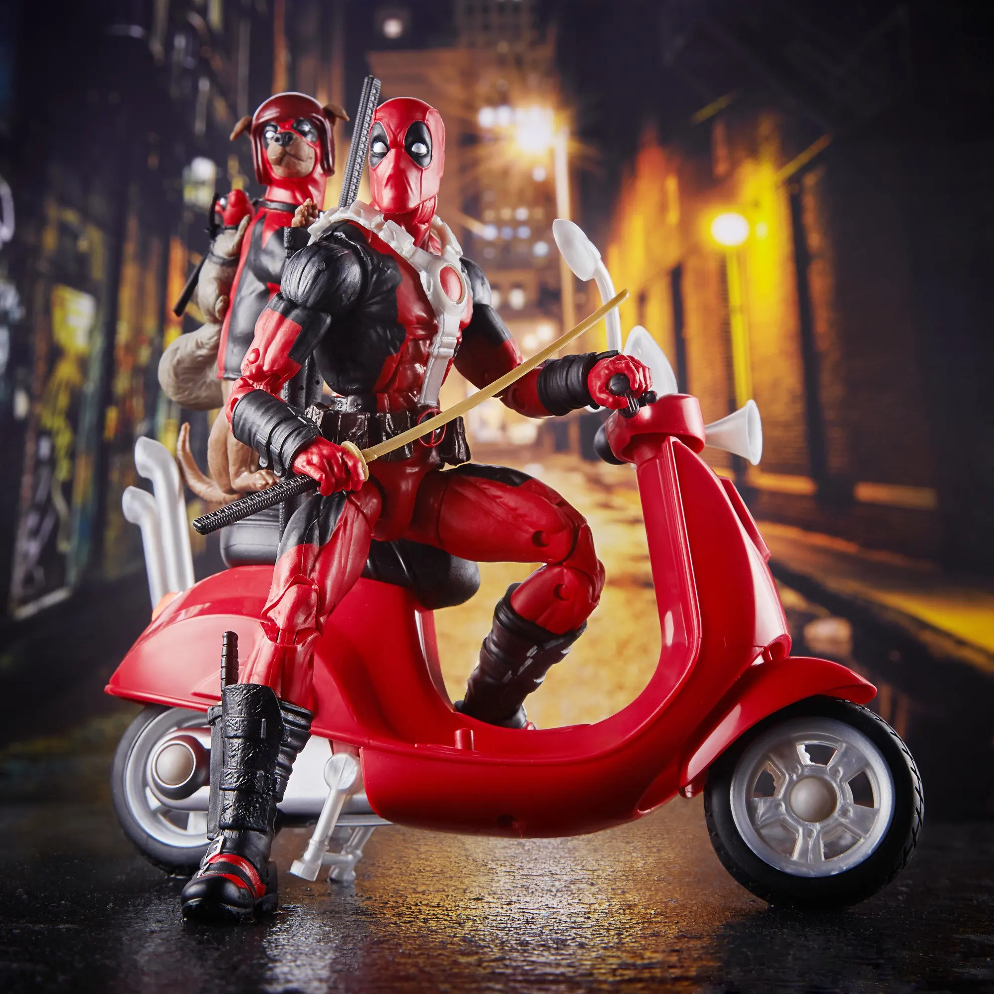 

Marvel Legends Ultimate Deadpool 6" Action Figure Vehicle Dead pool With Corps Scooter Dinged Motorcycle Comic Collectible Toys