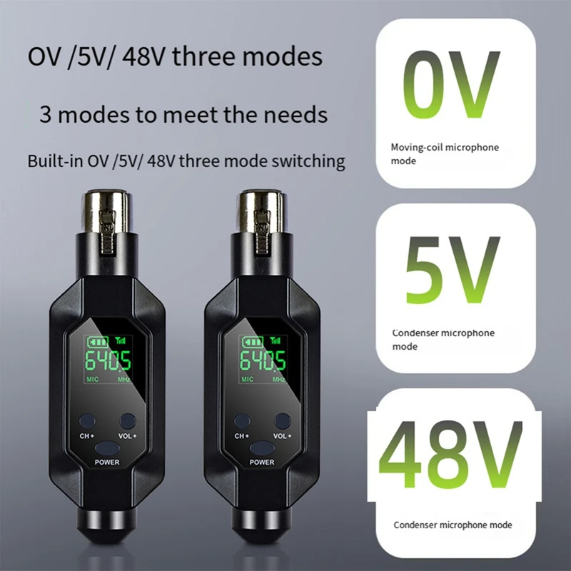 ワイヤレスマイクコンバーター,XLRトランスミッターおよびレシーバー,ダイナミックギターレシーバー,トランスミッションアダプター