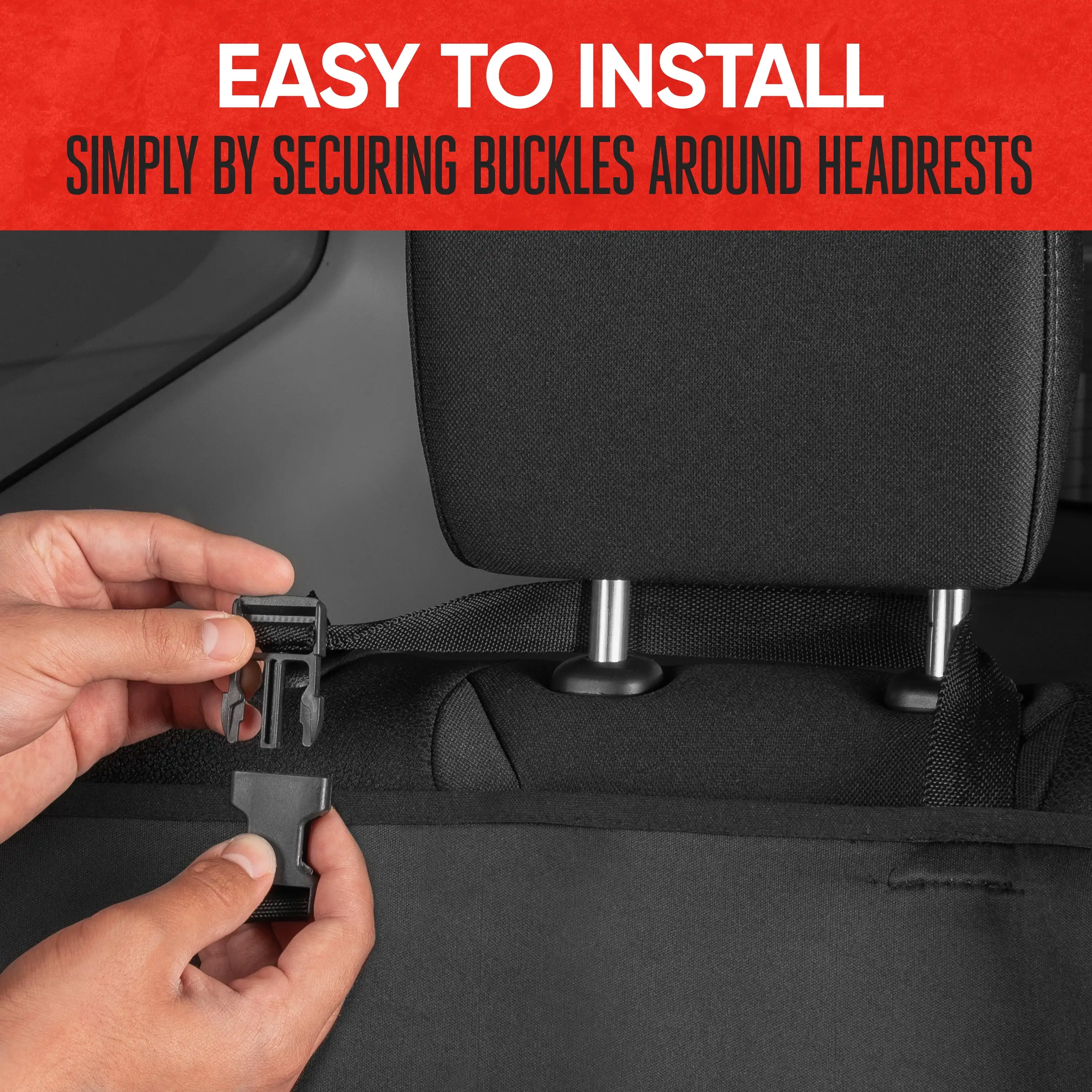 

Waterproof Rear Split Bench Seat Covers for Trucks Rear Seat Cover Only - Black Car Seat Covers