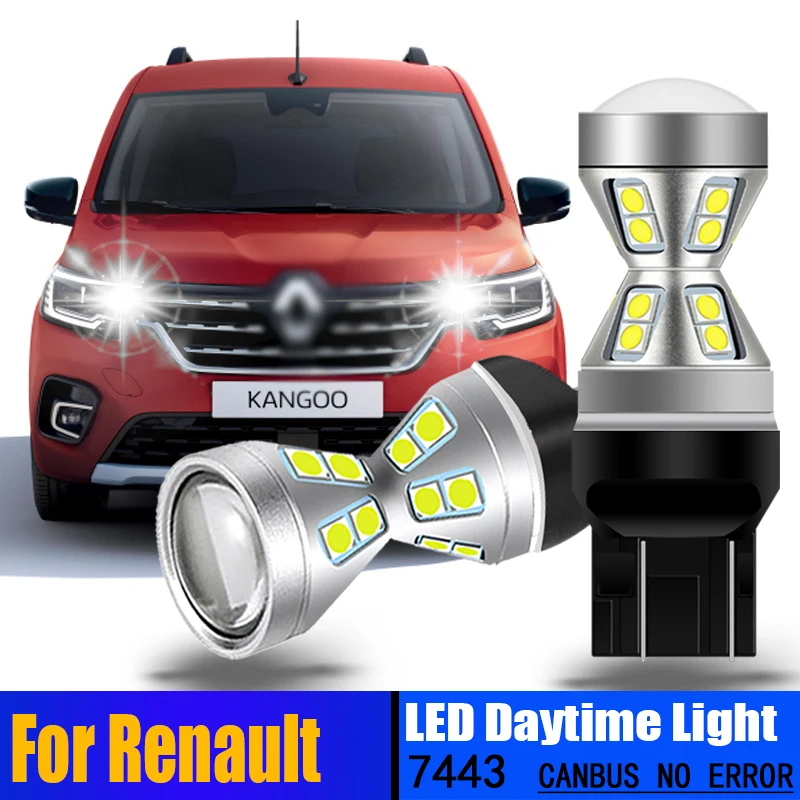

2Pcs Canbus No Error W21/5W 7443 T20 LED Daytime Running Light Bulbs DRL Lamp For Renault Duster Kangoo Laguna 3 Logan Sandero 2