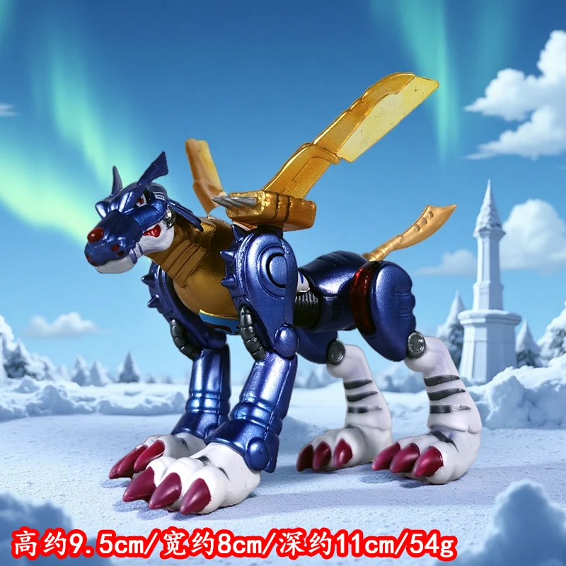 Digimon – jouets d'animation d'aventure en métal Garurumon, 9.5cm, figurine Gk, modèle animé, décoration de bureau, jouet pour garçon, cadeau d'anniversaire