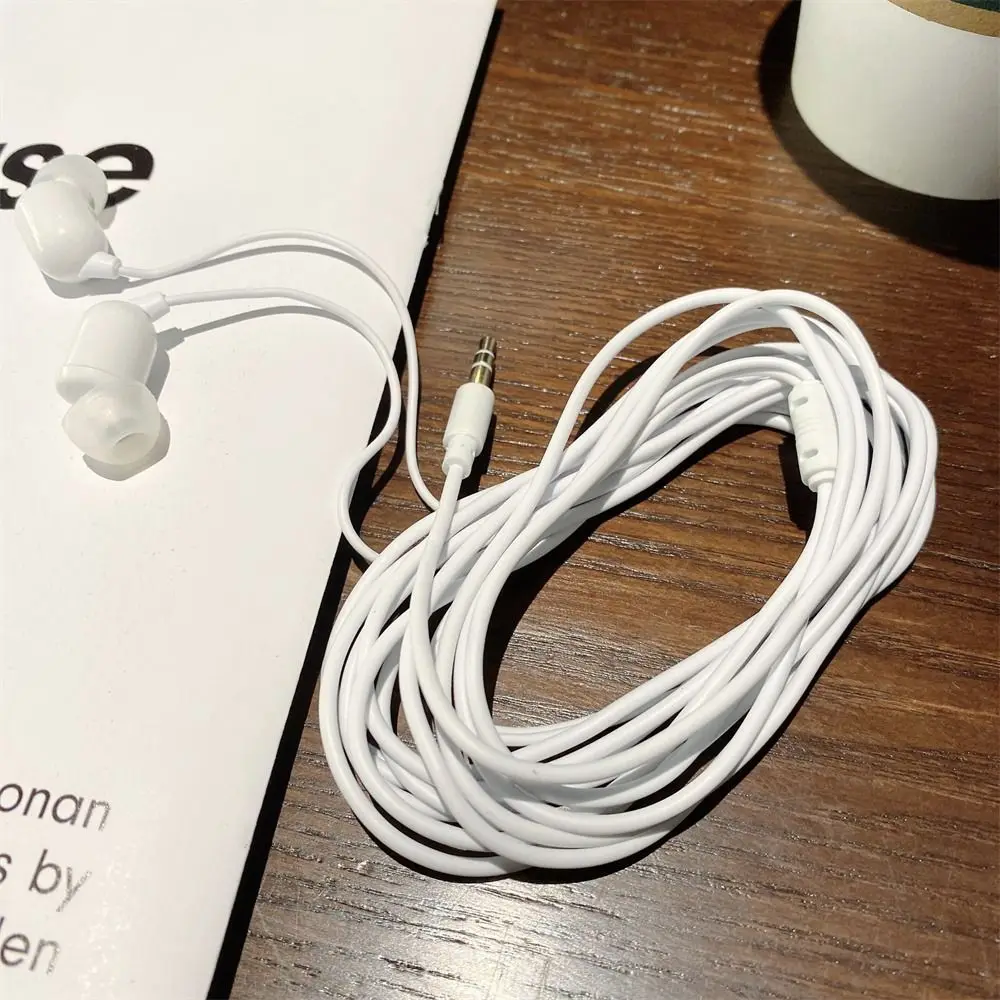 

3.5mm Monitor Headphone Super Bass Extra Long White Black Red Wired Earphone Wires Headphone Stereo Earbuds In-Ear Earphone