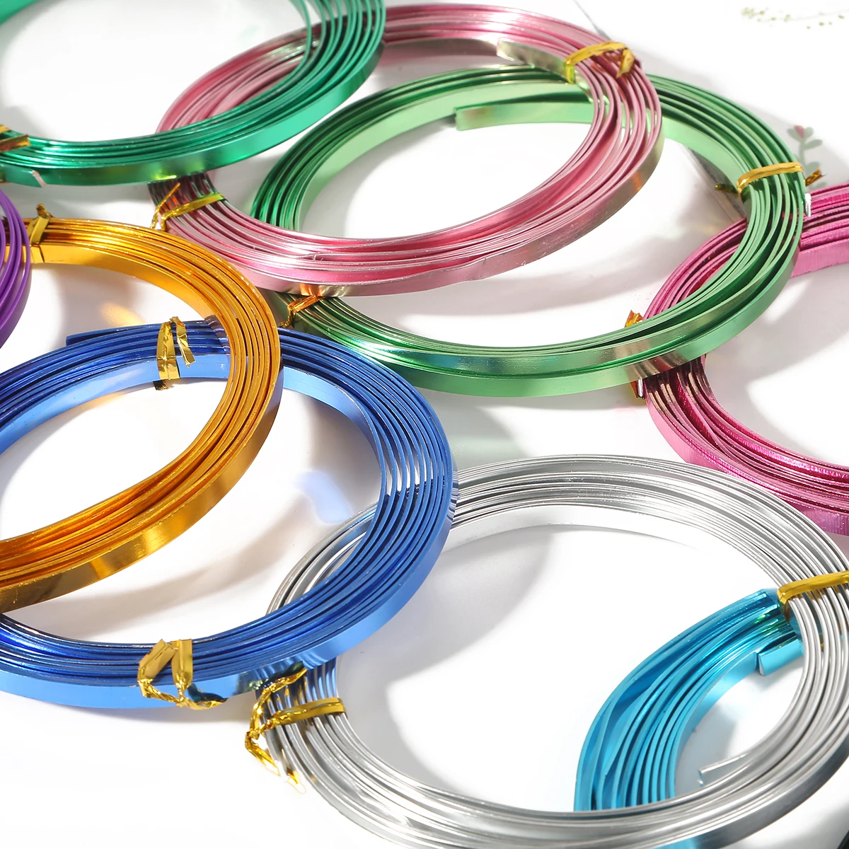5x1mm Flat Aluminum Wire Fashion Design Soft Metal Floristry Wire in Different Colors for DIY Craft Making And Findings