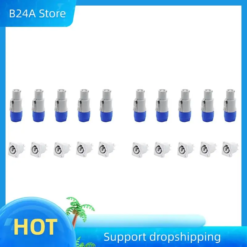 

B24A 10X 3 PIN AC Powercon Connector Male Plug NAC3FCA AC Power Plug 20A/250V For Stage Light LED Screen Grey