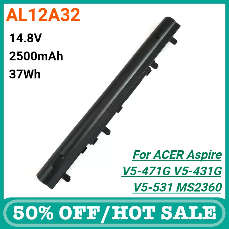 

AL12A32 Laptop Batteries for Acer Aspire V5 - 431, 471G, 531, 551, 571G, 471G, 431G, MS2360, 4ICR17/65