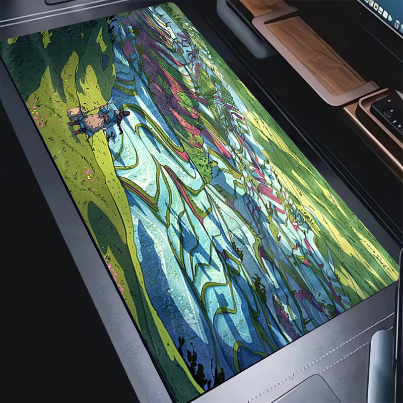 

Mouse Pads Cute Computer Anime Scenery Mausepad Laptop Natural Landscape Extended Desk Mat Kawaii Cushion Office Accessories Rug