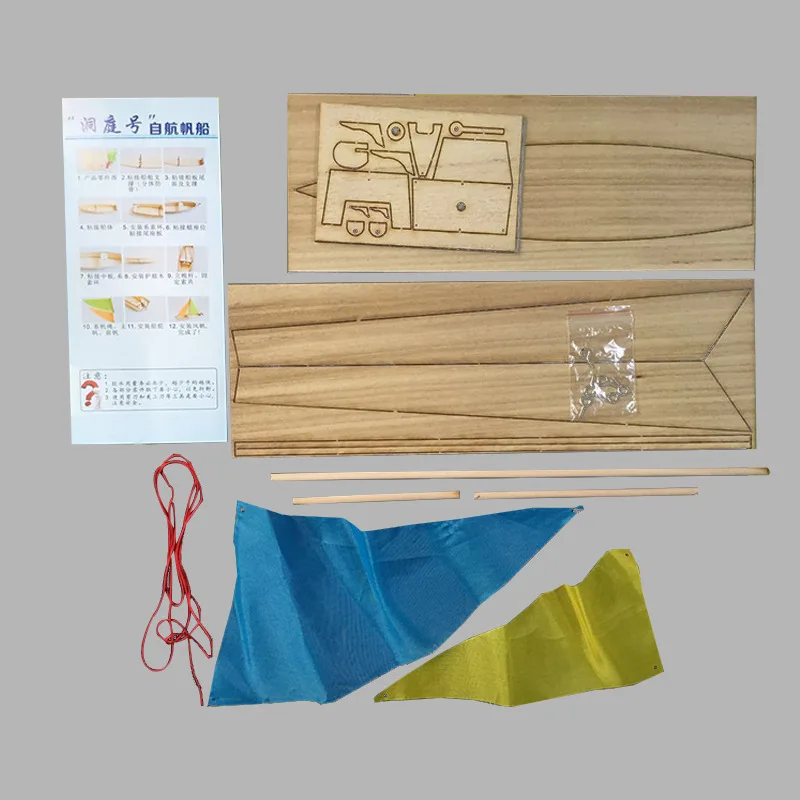 Sailing Wooden Boat Model Assembly Set DIY Dongting Sailing Boat Model Decoration Assembly Handicraft Class Children\'s Toys