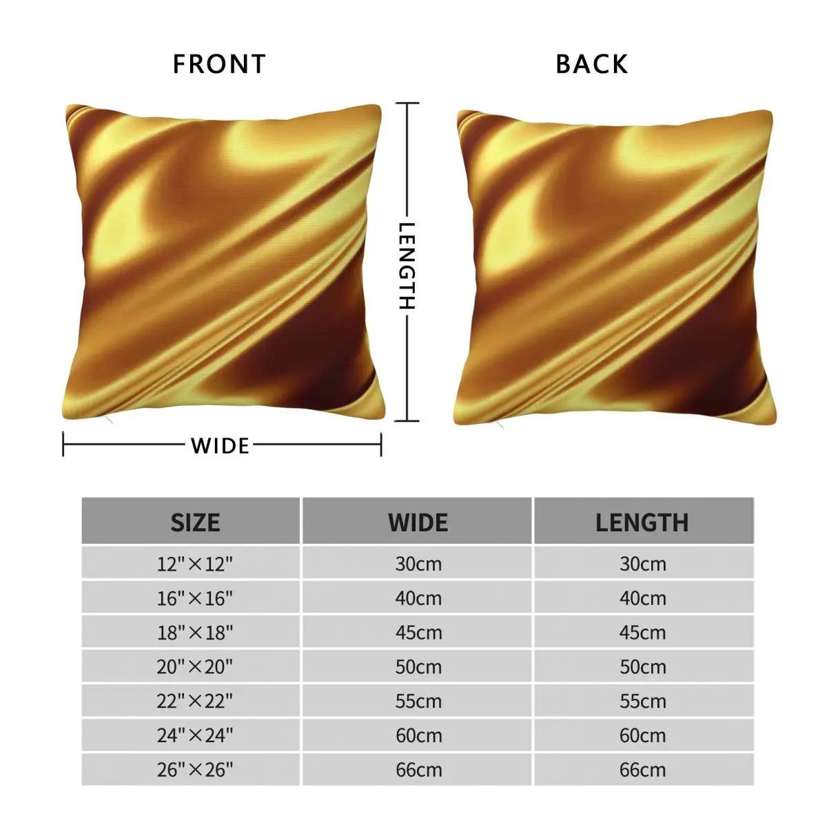 Golden Fabric Geometric Wave Pattern Pillowcase Cushion Comfort Throw Pillow Sofa Cushions Used for Home Bedroom Living Room