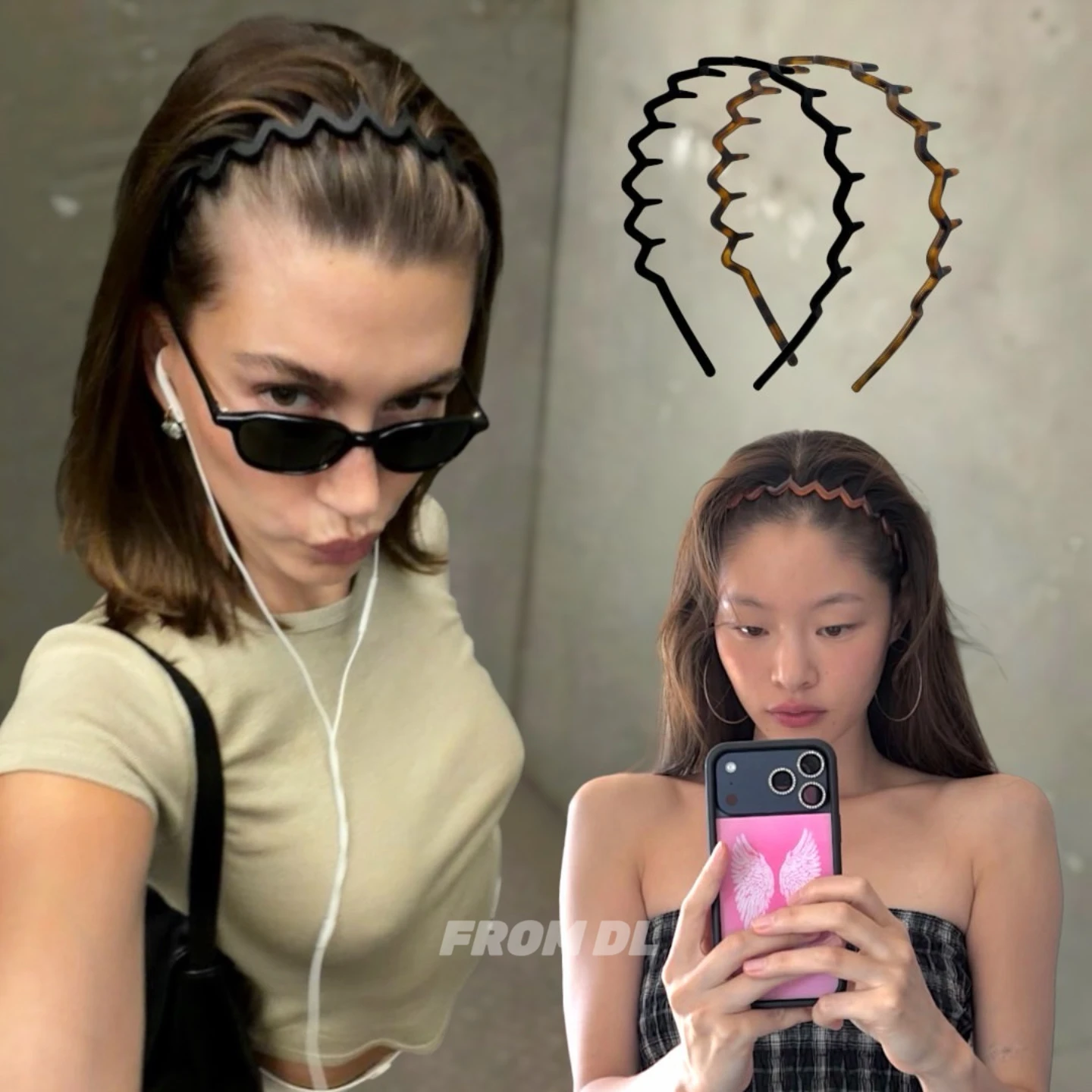 Hailey Bieber Zigzag Wave Hairband Ins Frizz Pressing Forehead Band Fashionable Hair Accessories for Weddings Parties Daily Use