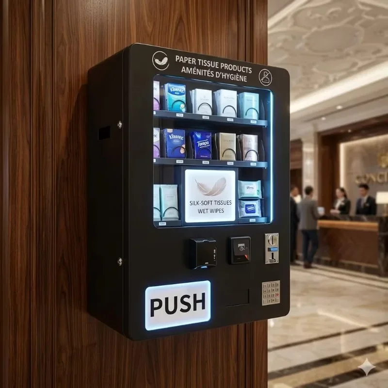 Mini Condom Vending Machine Age Verification ID Reader Snack Tissue Sanitary Napkin Daily Goods Self-Service Wall Mounted