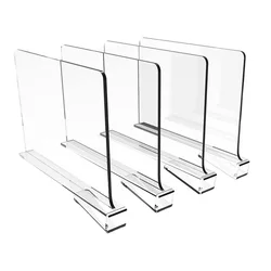 2pcs Acrylic Shelf Dividers Closet Wardrobe Cupboard Organizer Transparent Wooden Closet Separator For Clothes Shelves