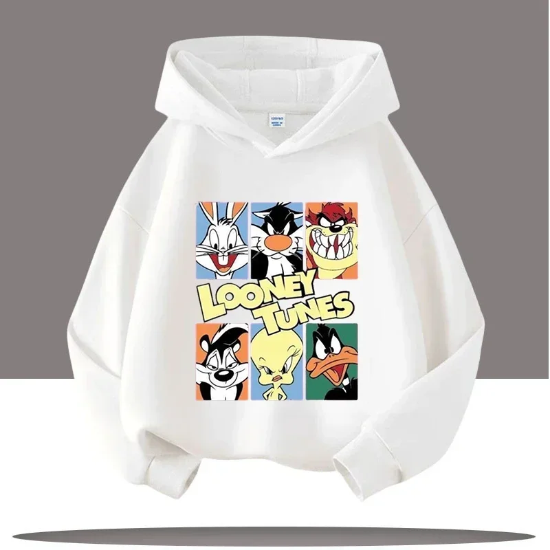 الأطفال الخريف والشتاء الترفيه في الهواء الطلق الدافئة مقنعين البلوز الكرتون لطيف البق الأرنب طباعة الفتيان والفتيات الأزياء هوديي #4