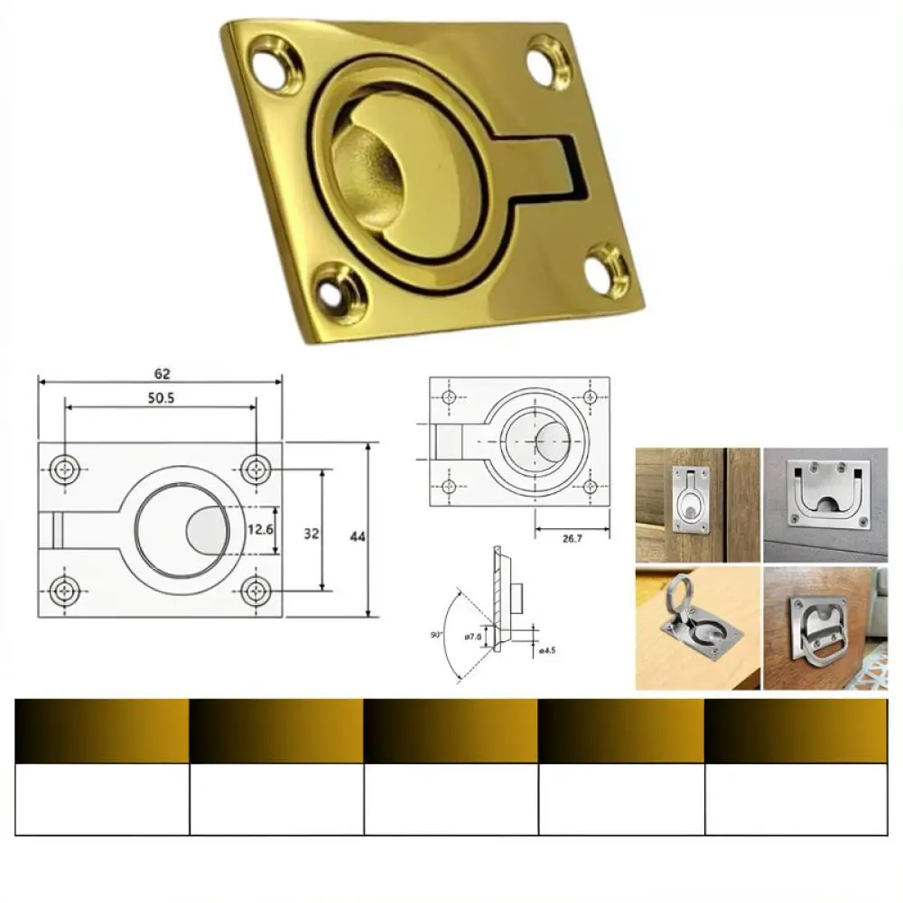 Stainless Steel 316 Flush Pull Ring Handle Marine Boat Deck Hatch Cabinet Locker Door Hidden Grip Hardware Tool - view 3