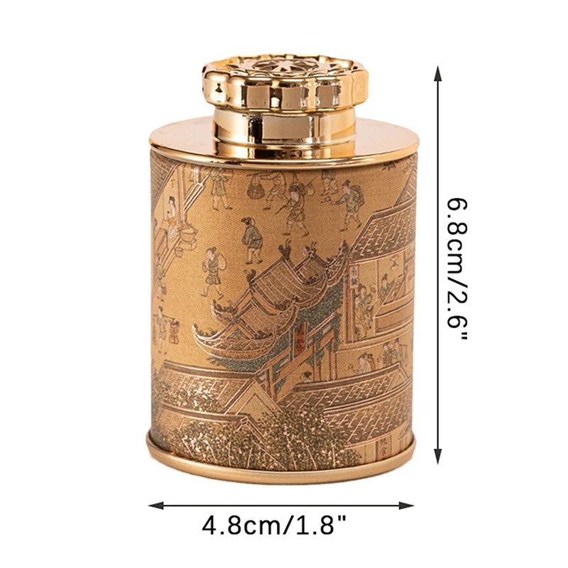 Hot NEW Mini Empty Tea Tin Can Household Green Black Tea Sealed Jar Portable Travel Small Tea Packaging Box Paper Storage Can view 6
