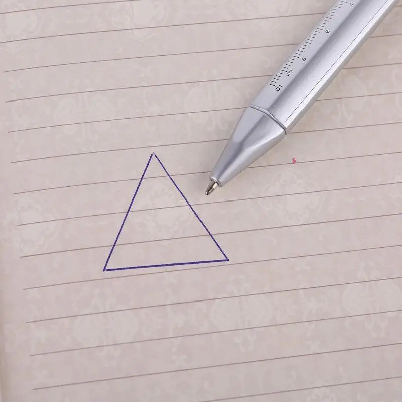 Q81C Plastic Ballpoint Pen Vernier Caliper Ruler Multifunction 2in1 Gel Pens Rules