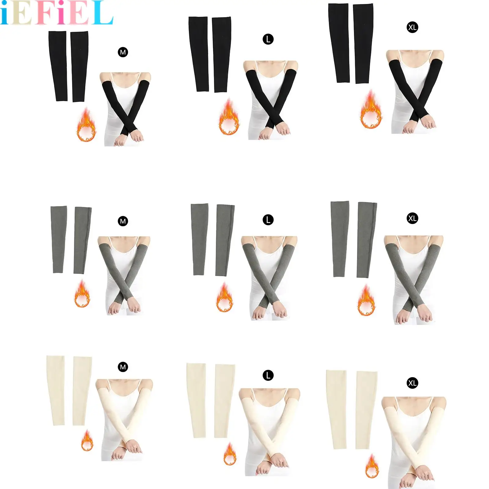 

1 Pair Adults Warm Arm Warmers Thick Velvet Lined Over Elbow Long Soft Solid Color Sports Arm Guard Cover False Sleeve