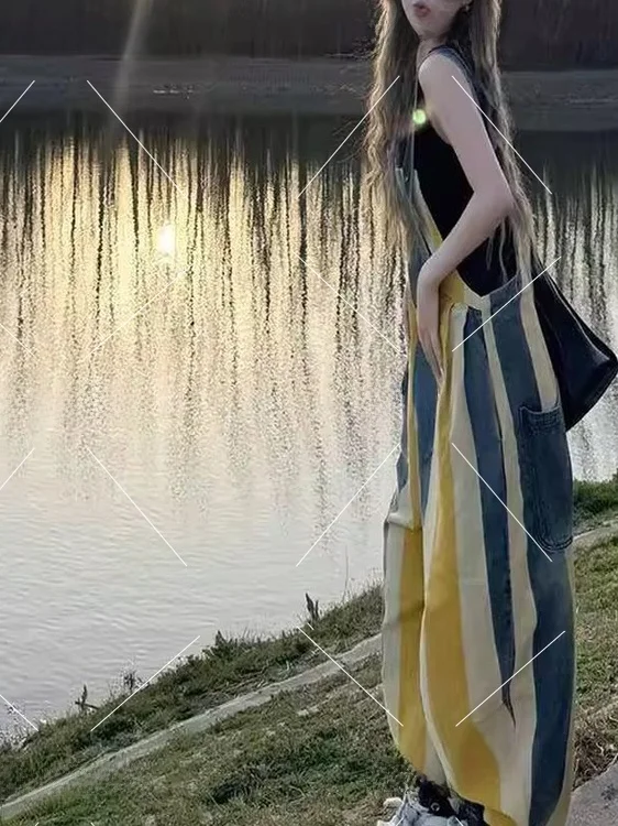 

Rouje подиумные повседневные джинсовые комбинезоны женские с высокой талией удобные широкие брюки костюм лето осень весна модный тренд