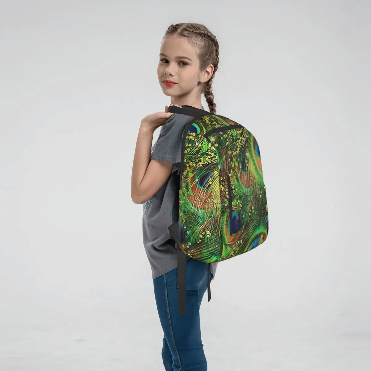 Peacock Feathers  Backpack Large Capacity Boys Girls BookBag School Bag Shoulder Bags for Men Women