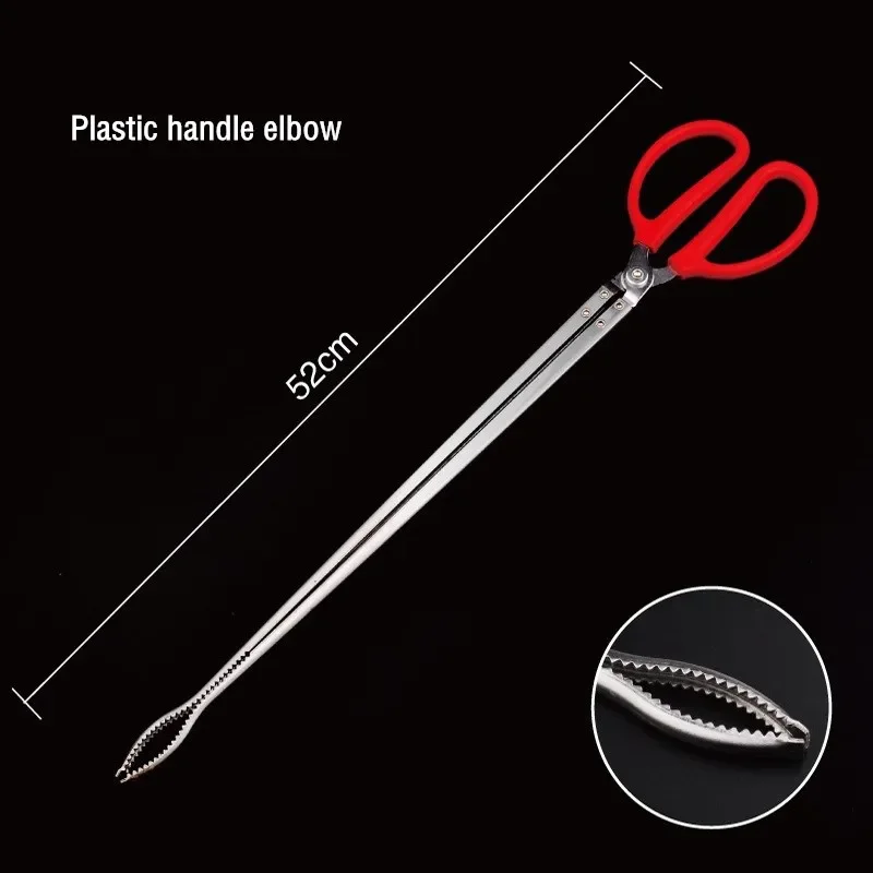 Stainless Steel Tongs Long Handle Seafood Eels Clip Anti Slip Snake Hook Utility Tong Outdoor Sea Crab Eel Fishing Catch Tools