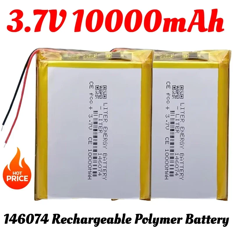 New 136074/146074 3.7V 10000mAh Rechargeable Polymer Batteries Lipo Li-Po for Power Bank Toy GPS Laptop Camping Lights Diy