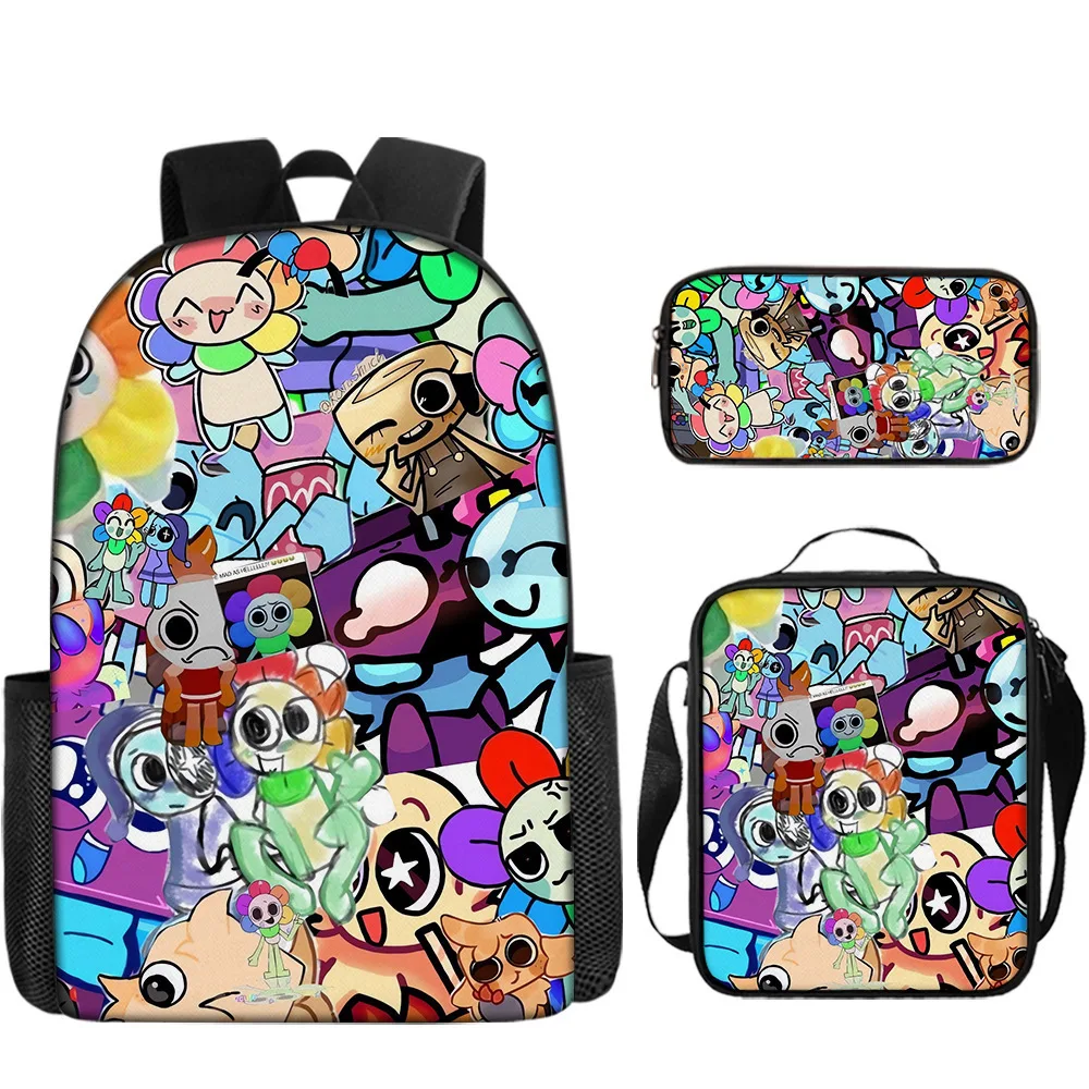 

3pcs Set Anime Game Dandy's World 3D Print Backpack Large Capacity Children School Shoulder Bag Pen Bag Birthday Christmas Gift
