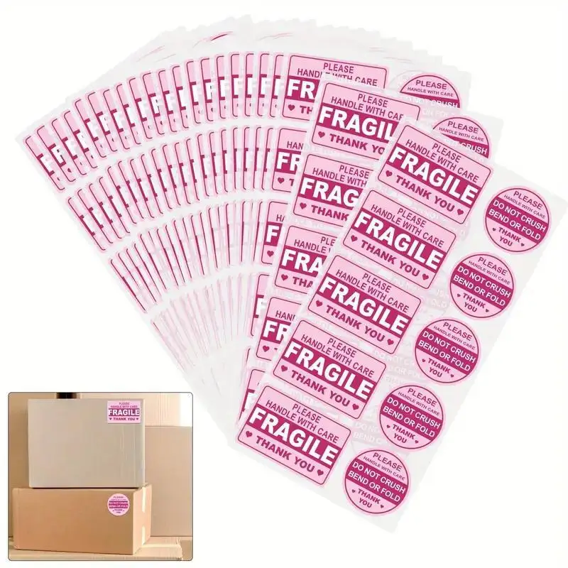 100PCS Fragile Stickers Don Not Crush Handle with Care 5cm*7.6cm Shipping Label Packaging Remind Labels Thank You sticker image 4