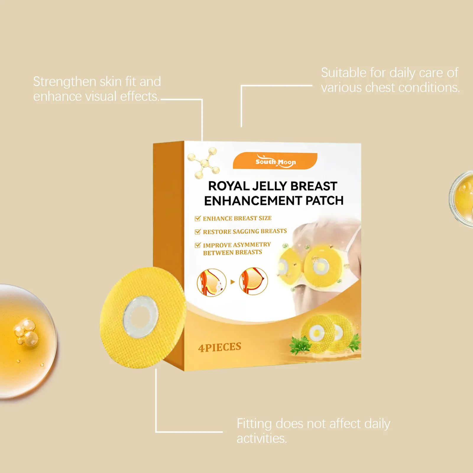 

South Moon Hyaluronic Acid Chest Enhancement Patch Breast Firming Shaping Bigger Care Anti Sagging Boobs Enlargement Stickers