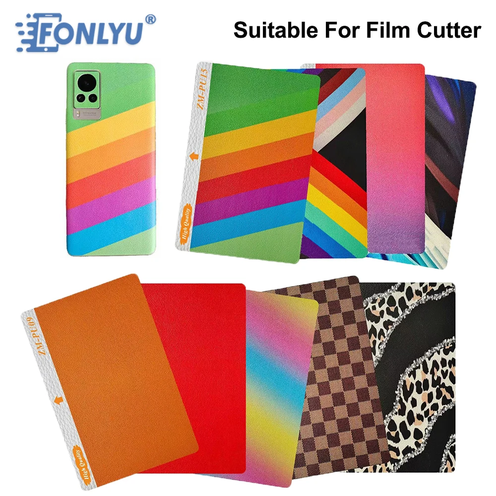 

FONLYU 50PCS PU Texture Embossed Mobile Phone Back Skin Sticker For Hydrogel Film Screen Protector Sheet Cutting Machine Plotter