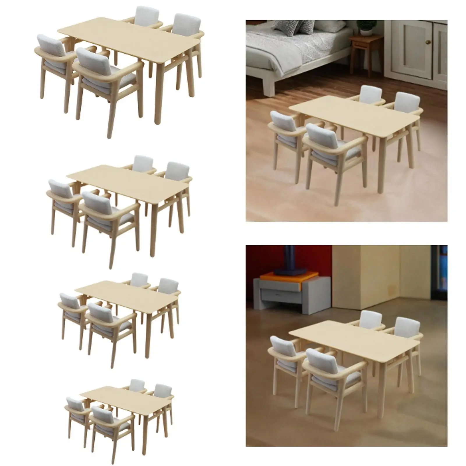 Mini tavolo per casa delle bambole, sedia, mobili in miniatura, regalo, scena di vita, decorazione, simulazione