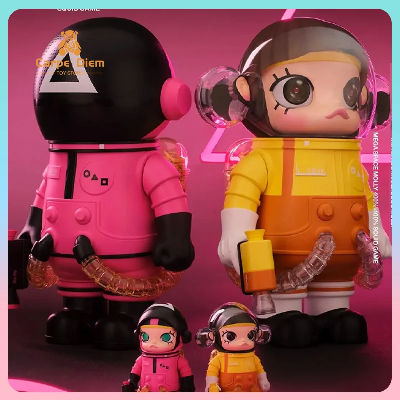 Original 30cm Pop Mart Maga espacio Molly calamar 400% juguete grande figura de Anime colección de juguetes de moda película regalo periférico