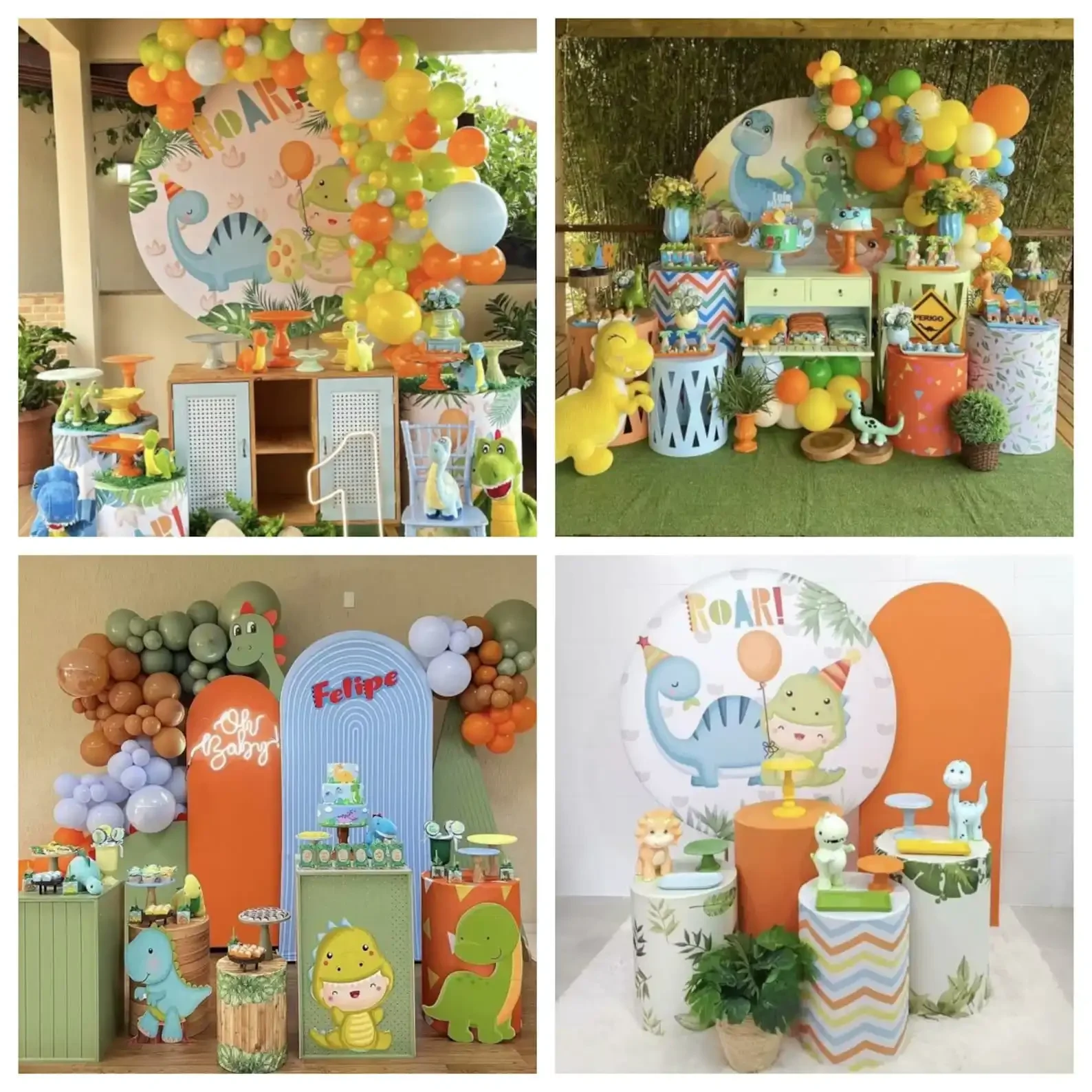 Mehofond ผ้าคลุมวันเกิดสำหรับเด็ก2ด้านลายการ์ตูนไดโนเสาร์เด็กผู้ชายใช้ปาร์ตี้เด็กคลุมอาบน้ำตกแต่งพื้นหลังรูปโค้งตกแต่งฉากหลัง