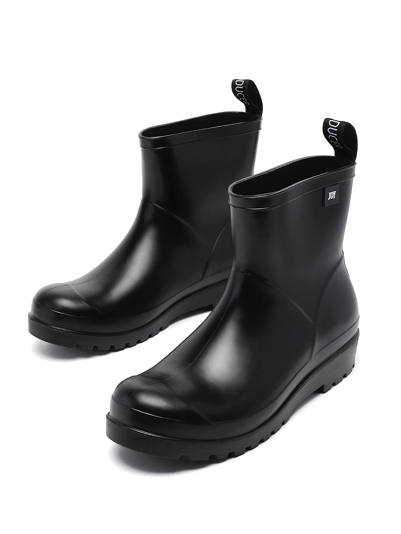 Botas de lluvia para mujer, botas de lluvia impermeables de moda, tubo corto de suela gruesa, botas de agua de trabajo ligeras y antideslizantes, frotar