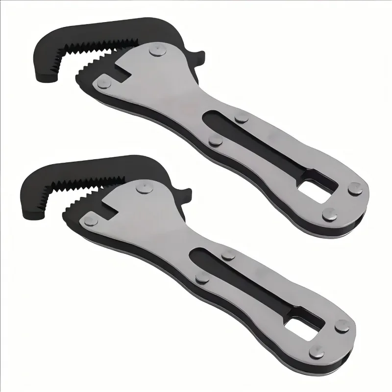 2 in 1 Micro Stubby Wrench for Tight Spaces - Self Adjusting Pipe Vise Tool, Universal Adjustable Mini Spanner Repair Hand Tool